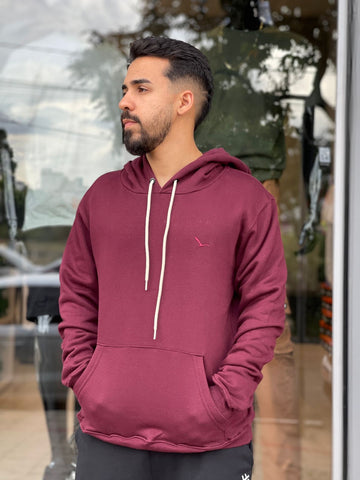BLUSA DE MOLETOM YACHT COM BORDADO E CAPUZ / VINHO - Sevet Company