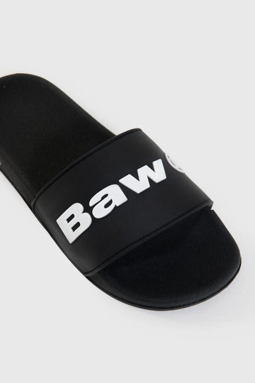 CHINELO SLIDE BAW PRETO/BRANCO (7904776421592)