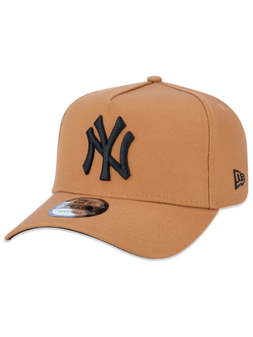 Boné New Era 9FORTY A-Frame Snapback New York Yankees Aba Curva Cáqui (8024514527448)