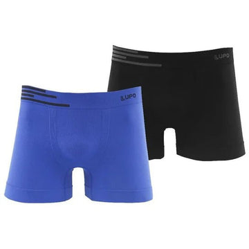 Kit 2 Cuecas Lupo Am Boxer Bas K2 Preto e Azul - Sevet Company