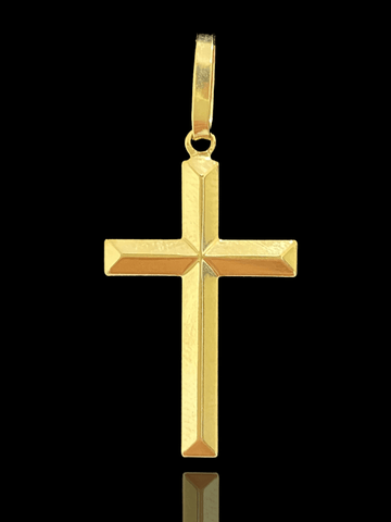 PINGENTE BANHADO A OURO 18K - CRUZ 3D - 1,1G/2,5X1,5CM - Sevet Company