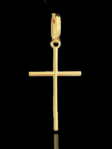 PINGENTE BANHADO A OURO 18K - CRUZ FINA - 1,5G/2X2,5CM - Sevet Company