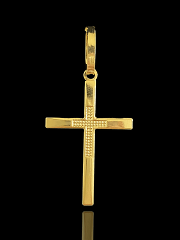 PINGENTE BANHADO A OURO 18K - CRUZ PONTILHADA - 0,6G 2,5X1,5CM - Sevet Company