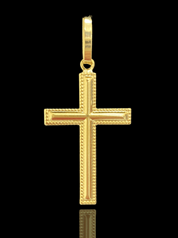 PINGENTE BANHADO A OURO 18K - CRUZ PONTILHADA - 1,1G/1,5X2,5CM - Sevet Company