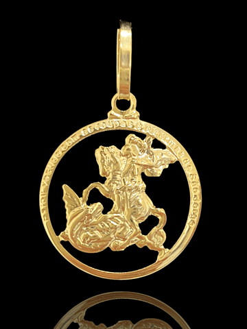 PINGENTE BANHADO A OURO 18K - SÃO JORGE - 1,3G/2X2CM - Sevet Company