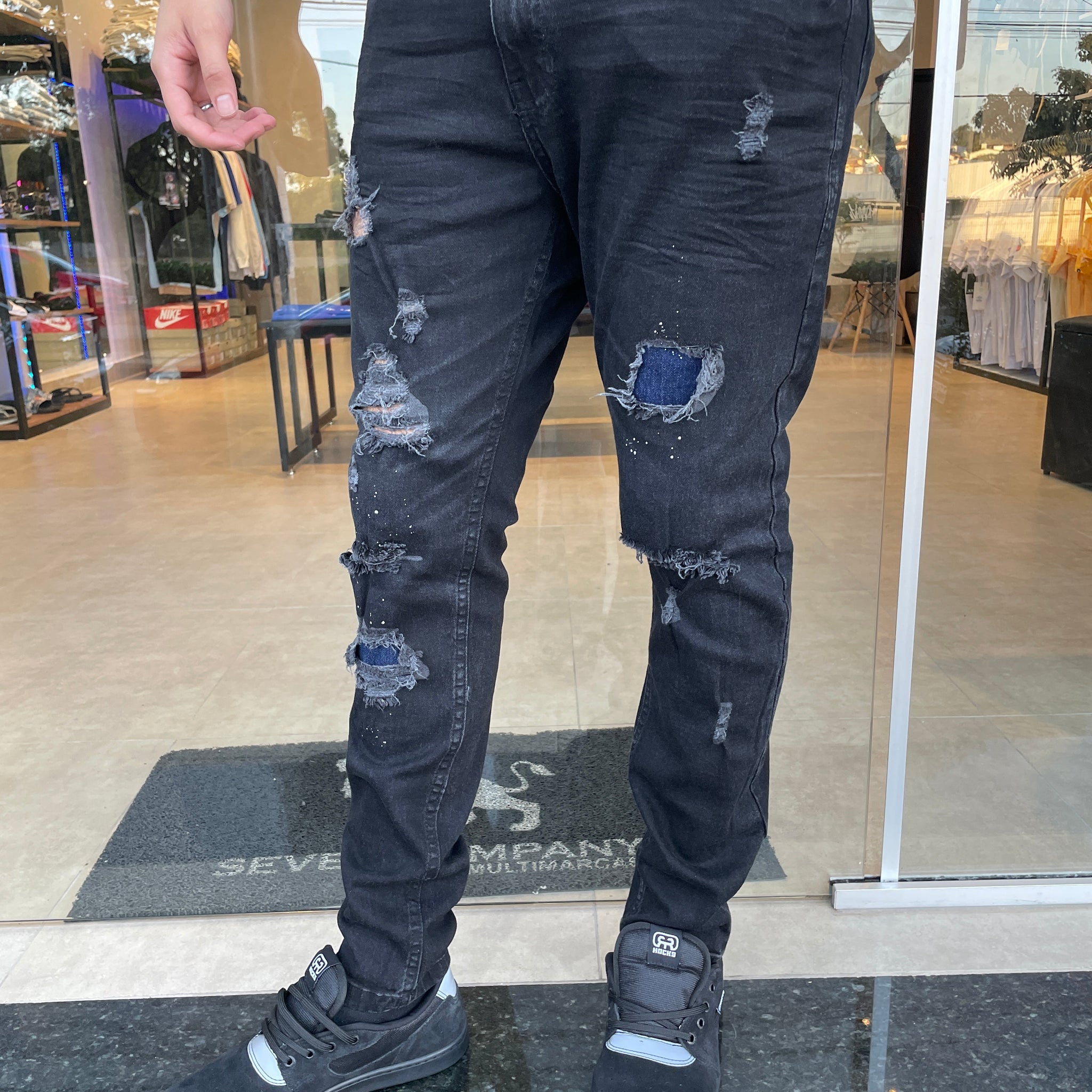 Calça Rock&Soda  Jeans Escuro Destroyed 41843