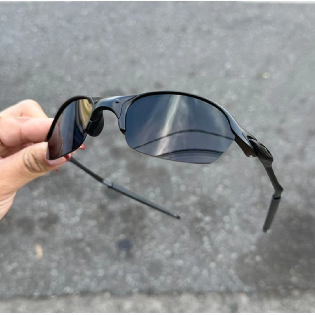 ÓCULOS DE SOL Metal Curvo CARBON LENTE PRETO - visão superior - Sevet Company