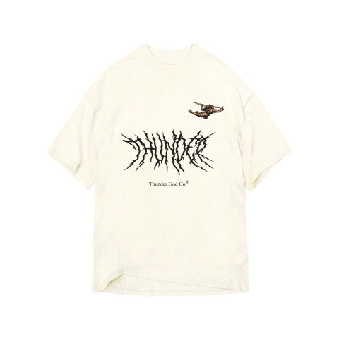 CAMISETA THUNDER GOD OVERSIZED LETTERING E LOGO - OFF WHITE