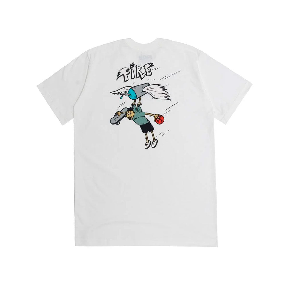 CAMISETA BÁSICA FIRE X SKATELIXOS FLYING WITH SPRAY