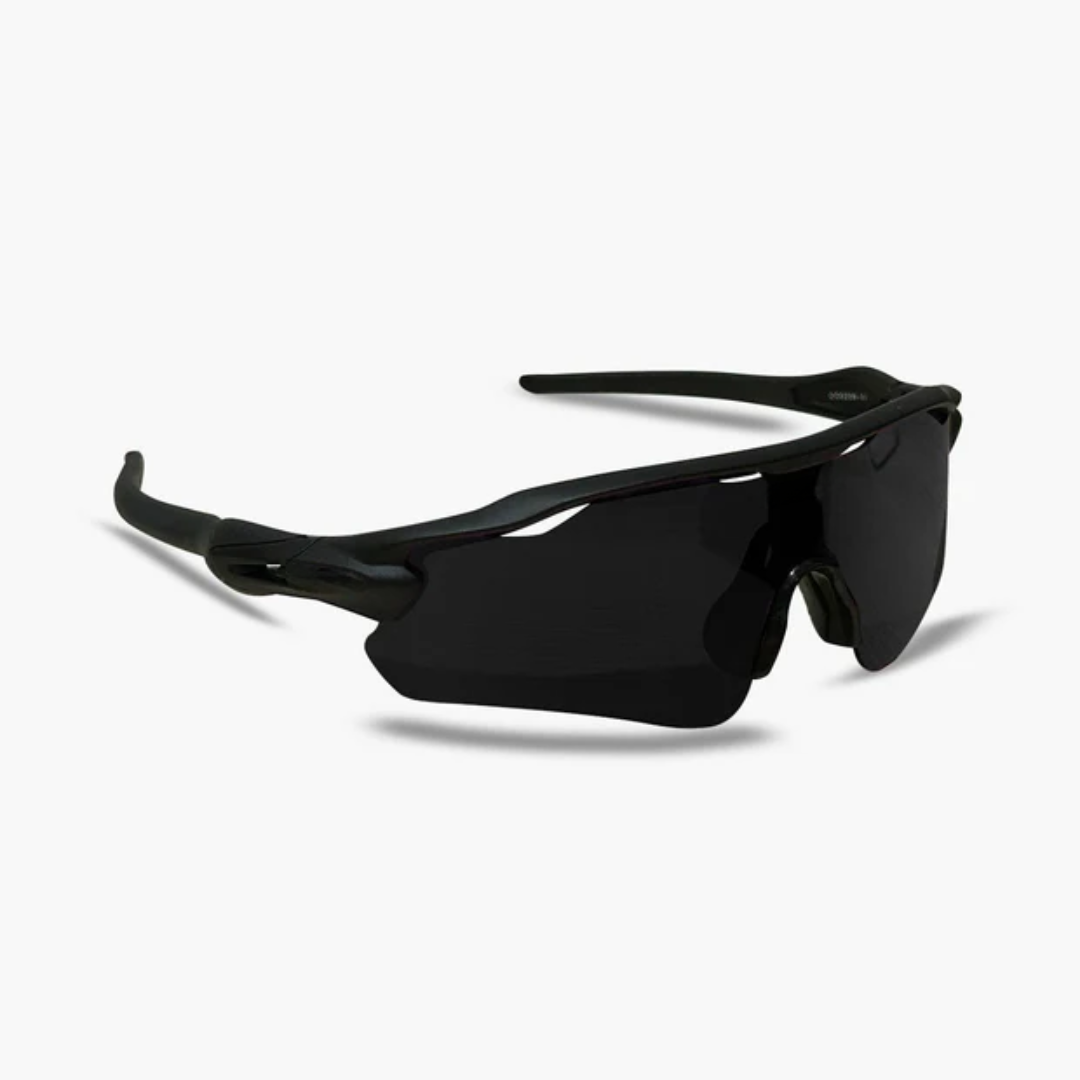 ÓCULOS DE SOL Esportivo Shield PRETO LENTE PRETO - visão superior - Sevet Company