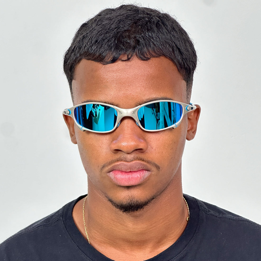 ÓCULOS DE SOL JULIET PLASMA LENTE AZUL ICE THUG BORRACHA AZUL