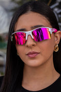 Óculos de Sol Flak 2.0 Branco Lente Rosa Simbolo Rosa (8109902823640)