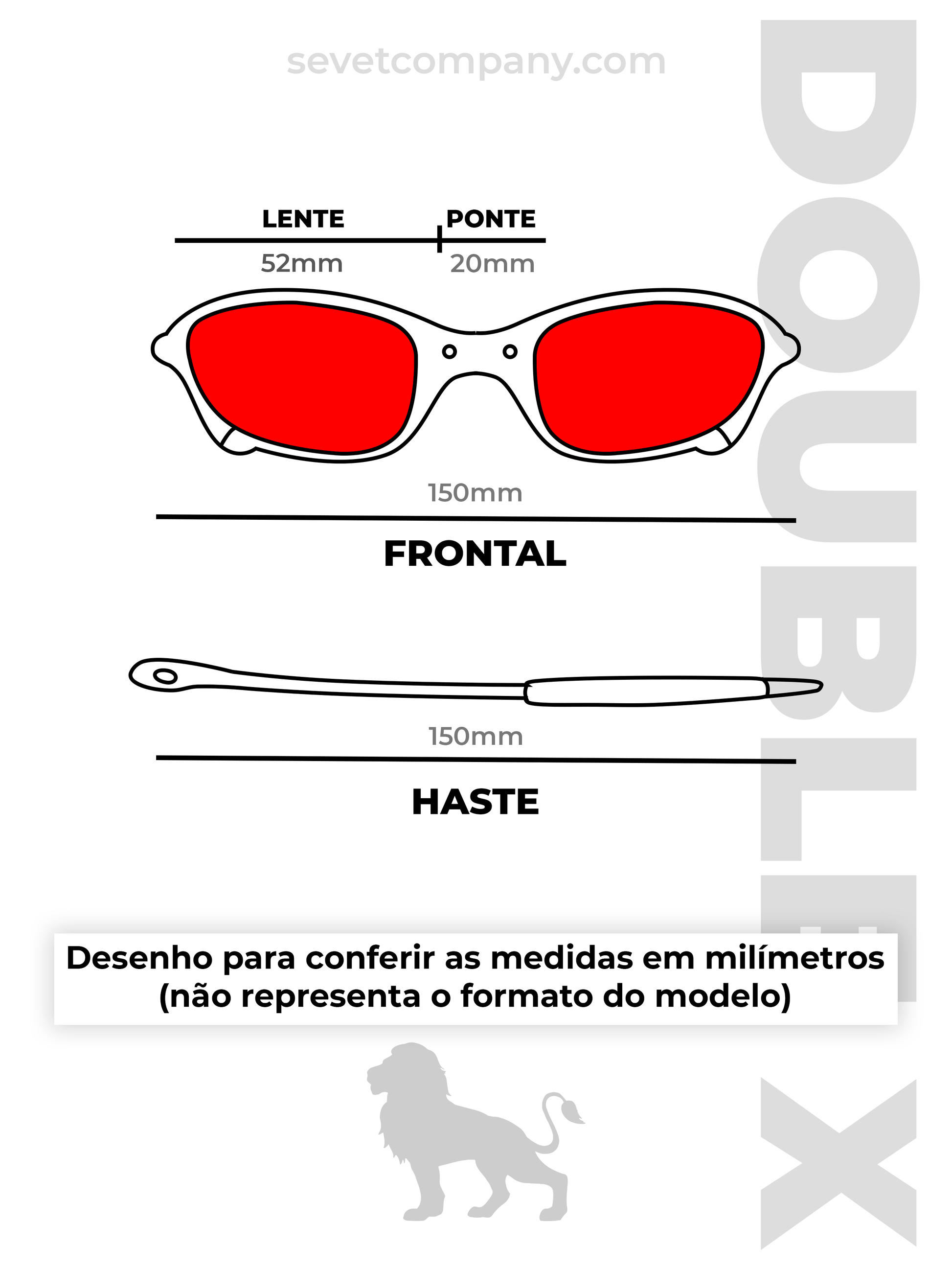 Óculos de Sol Double X X Metal Lente Preta (6160084500660)