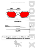 Óculos de Sol Double X X Metal Lente Roxa (6091990433972)