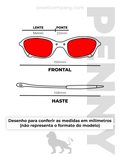 Óculos de Sol Penny X Metal Lente Vermelha (4784172499023)