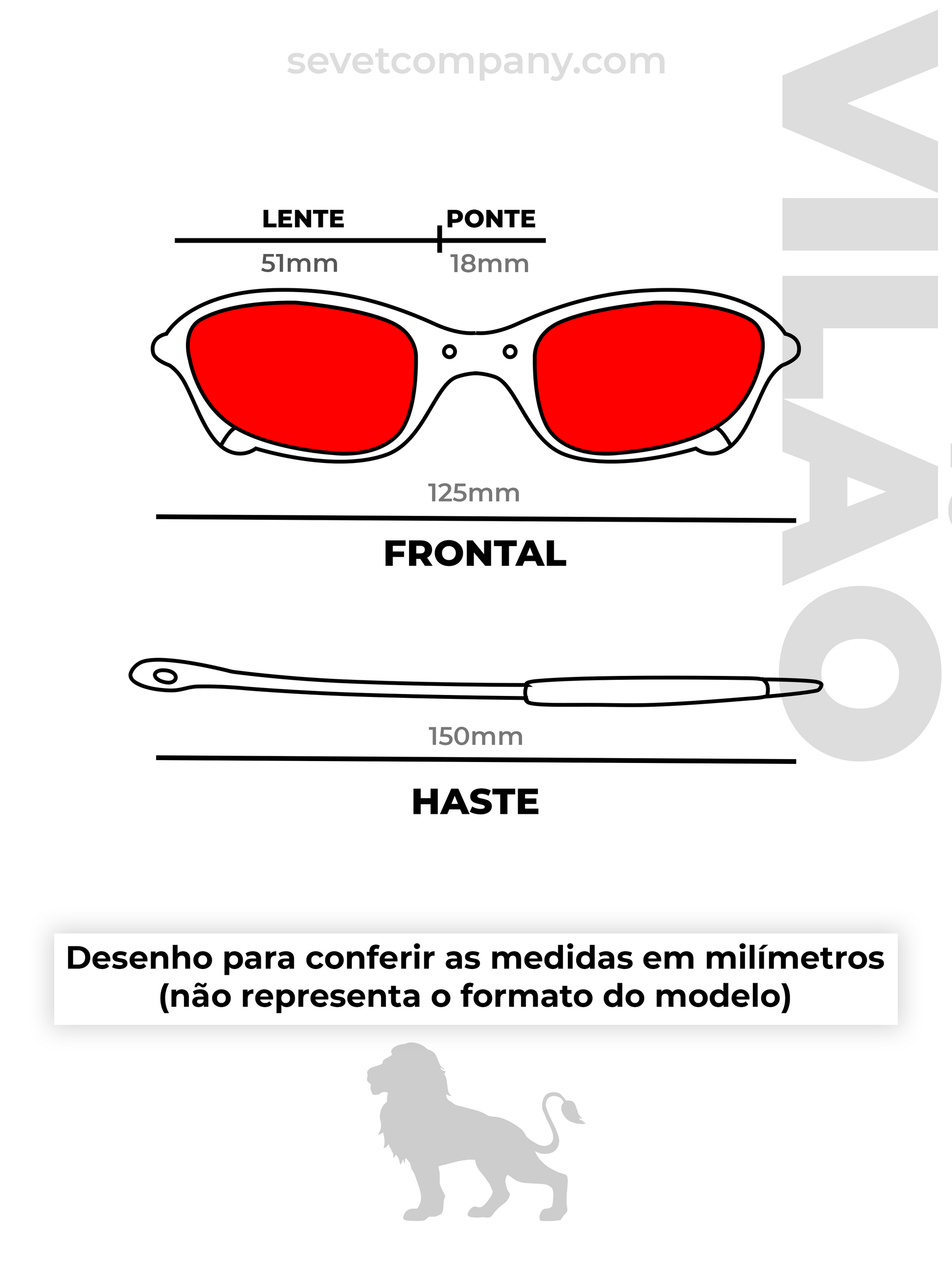 Óculos de Sol Lupinha do Vilão Preto Lente Azul Claro (4420229464143)