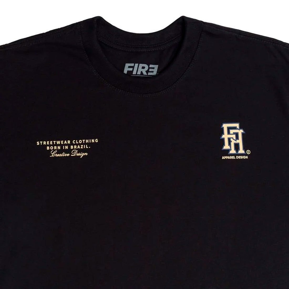 Camiseta Básica Fire Classic Design Preto