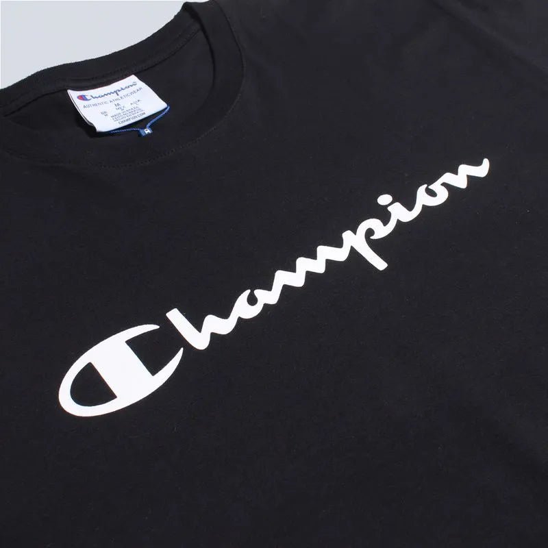 Camiseta Champion Lev Mc Script One Color Black - Sevet Company