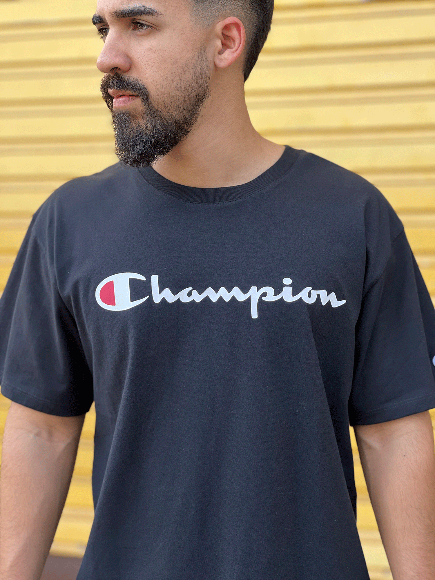 Camiseta Champion ATH Classic Script Logo Tee Preto (7732117209304)