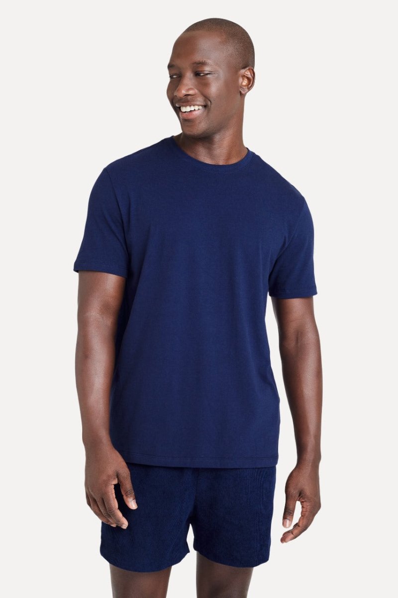 Camiseta Simples Algodão Azul Marinho
