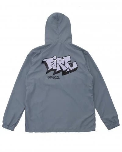 Corta Vento Fire Anorak Broken Block Lettering (cinza) - Sevet Company