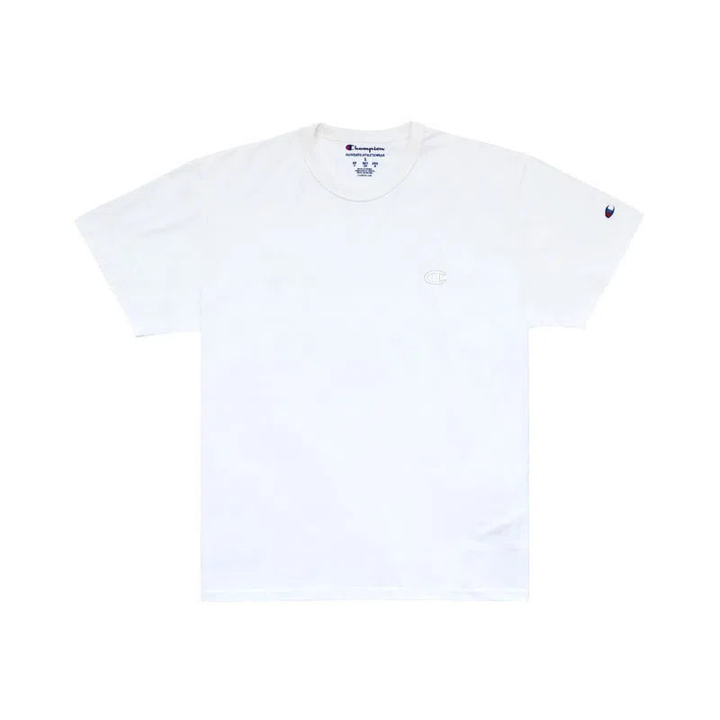 Camiseta Champion Ath Basic c Emb Logo Tst Off White