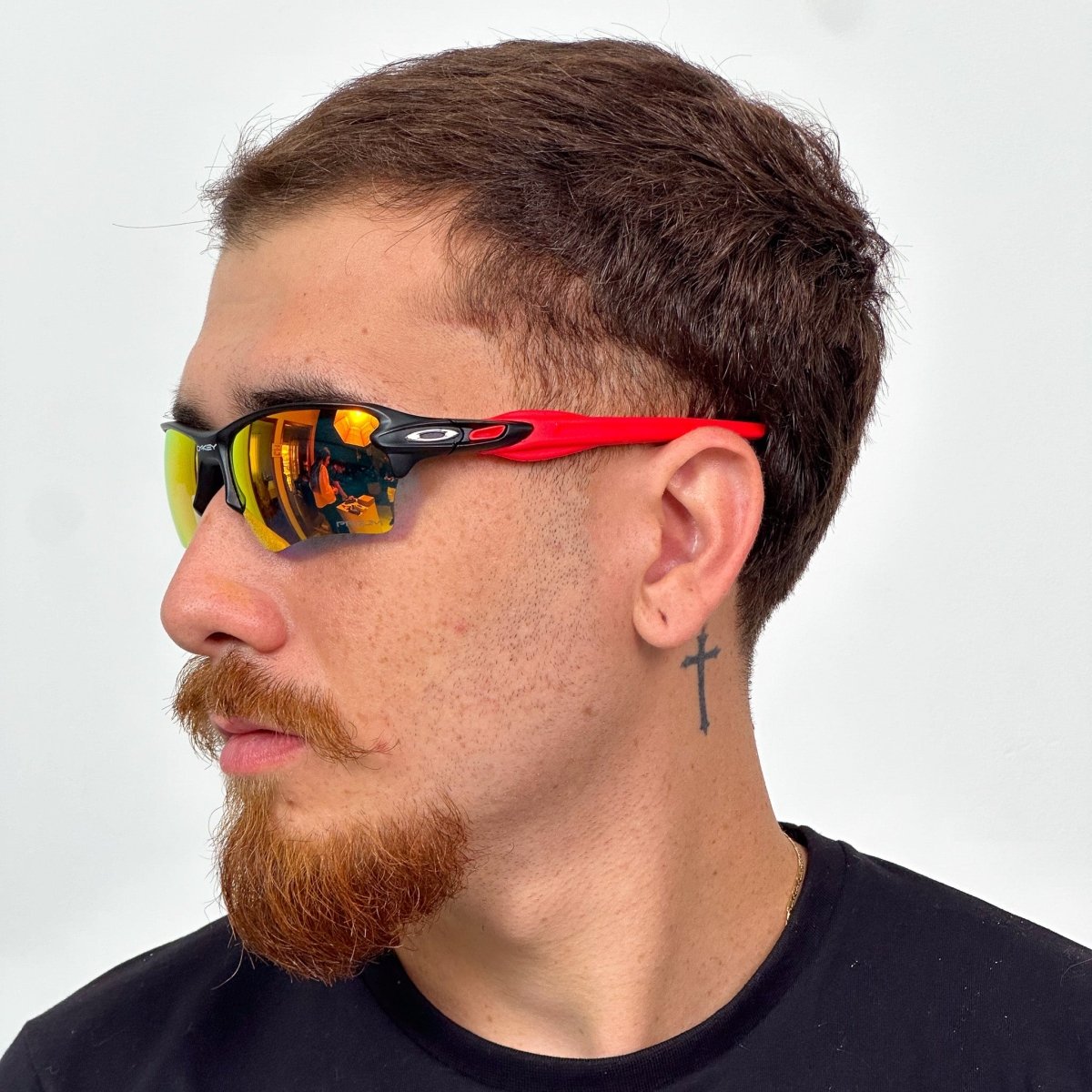 ÓCULOS DE SOL FLAK 2.0 PRETO LENTE RUBY BORRACHA VERMELHA - Sevet Company