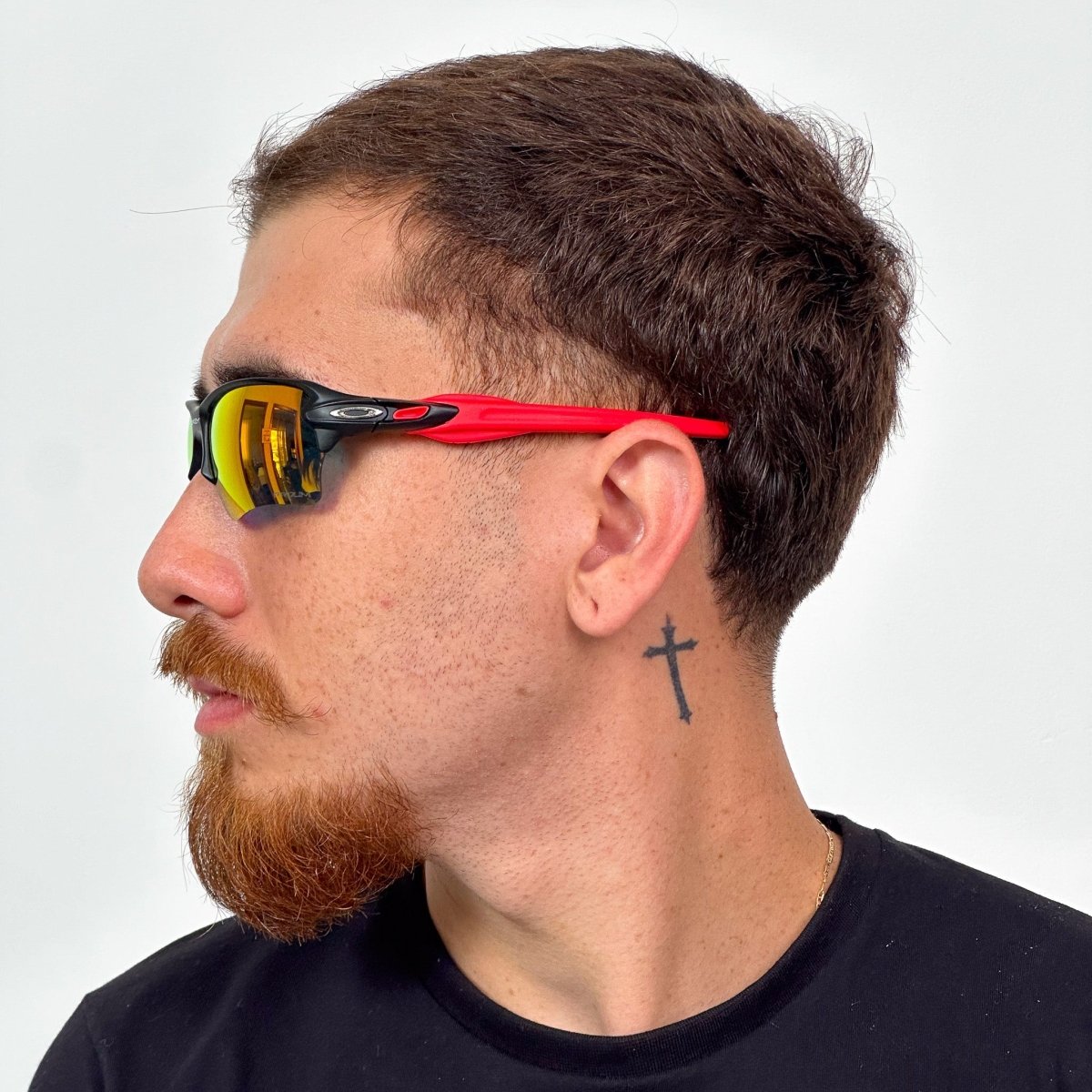 ÓCULOS DE SOL FLAK 2.0 PRETO LENTE RUBY BORRACHA VERMELHA - Sevet Company