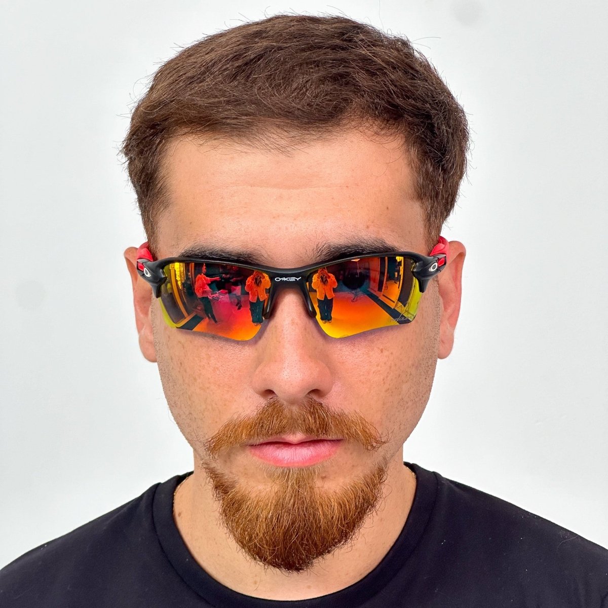 ÓCULOS DE SOL FLAK 2.0 PRETO LENTE RUBY BORRACHA VERMELHA - Sevet Company