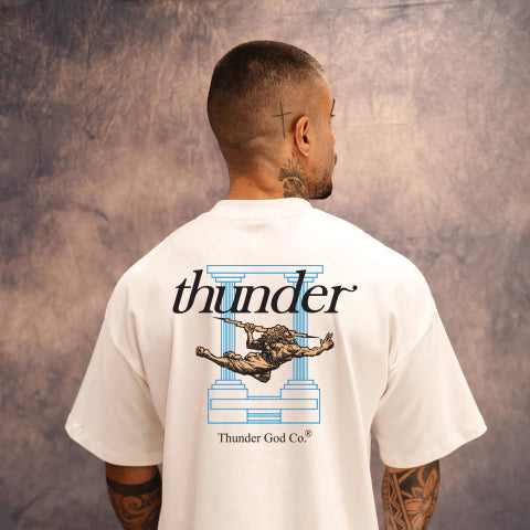 Camiseta Thunder God Oversized Olimpo Back - Off White