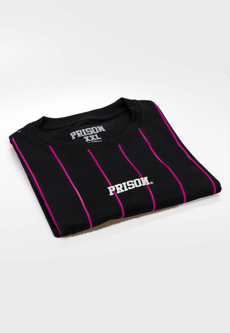 Camiseta Prison Listrada Pink Lines Preta