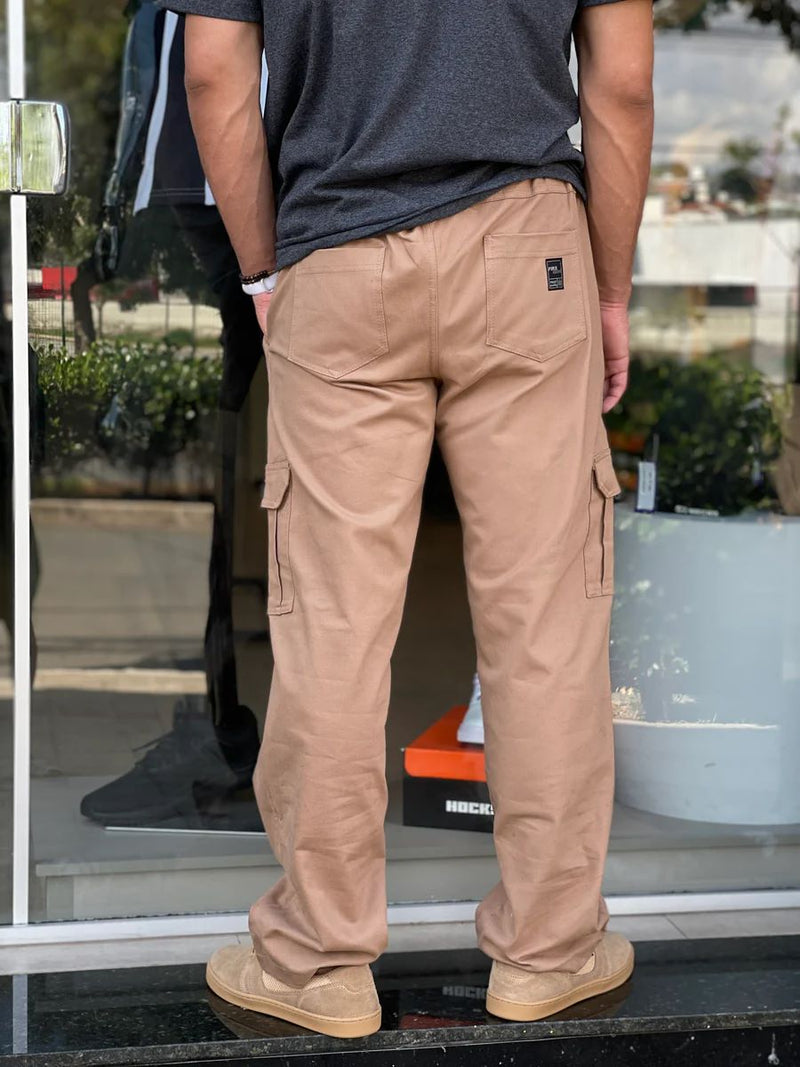 Calça Cargo Sarja Fire Reta Especial Chocolate