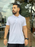 CAMISA POLO YACHT SLIM COTTON MEIA MALHA C/ BORDADO - ALGODÃO/ELASTANO / BRANCO (7959078207704)