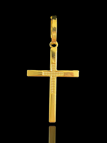 Pingente Banhado a Ouro 18k - Cruz Pontilhada - 0,6g 2,5x1,5cm (6696018084020)