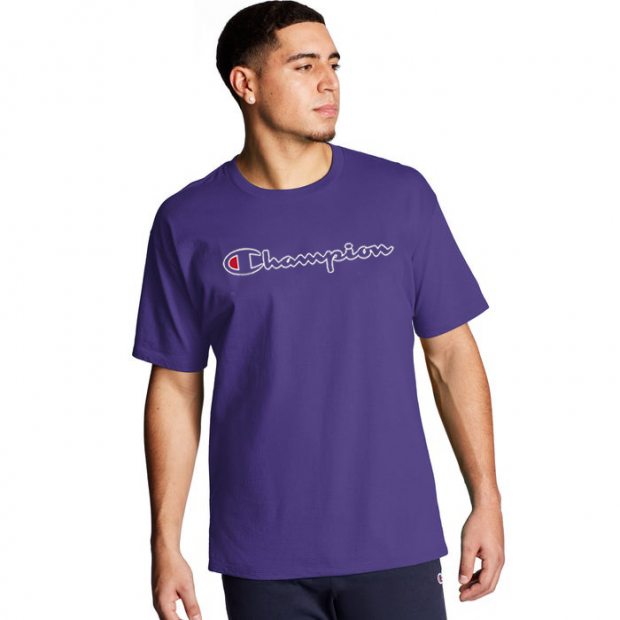 Camiseta Champion ATH Script Logo Contour Roxo (8007970259160)
