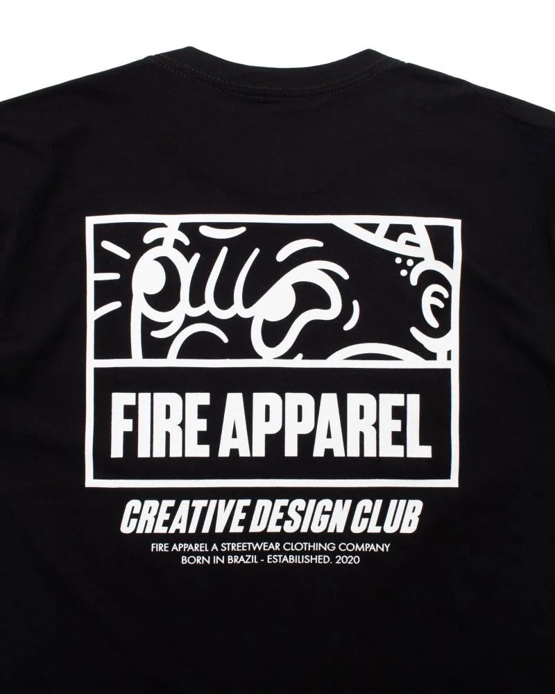 Camiseta Basica Fire Creative Design Club Preto (8119435526360)
