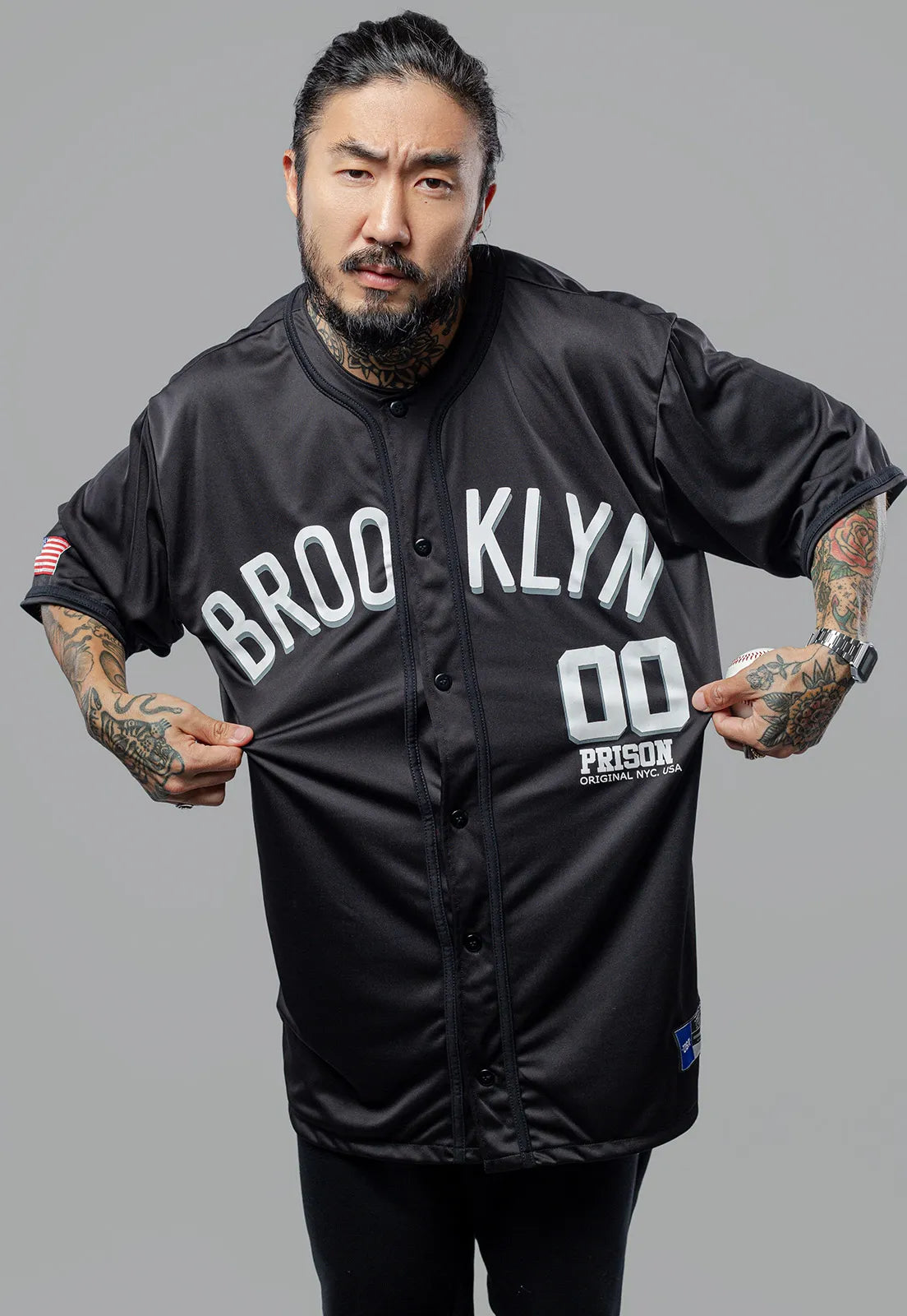 CAMISA PRISON BASEBALL BROOKLYN 00 PRETA (8007531233496)