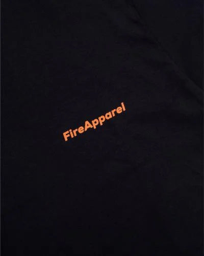Camiseta Fire Basic Little Tag laranja Preta (7945467822296)