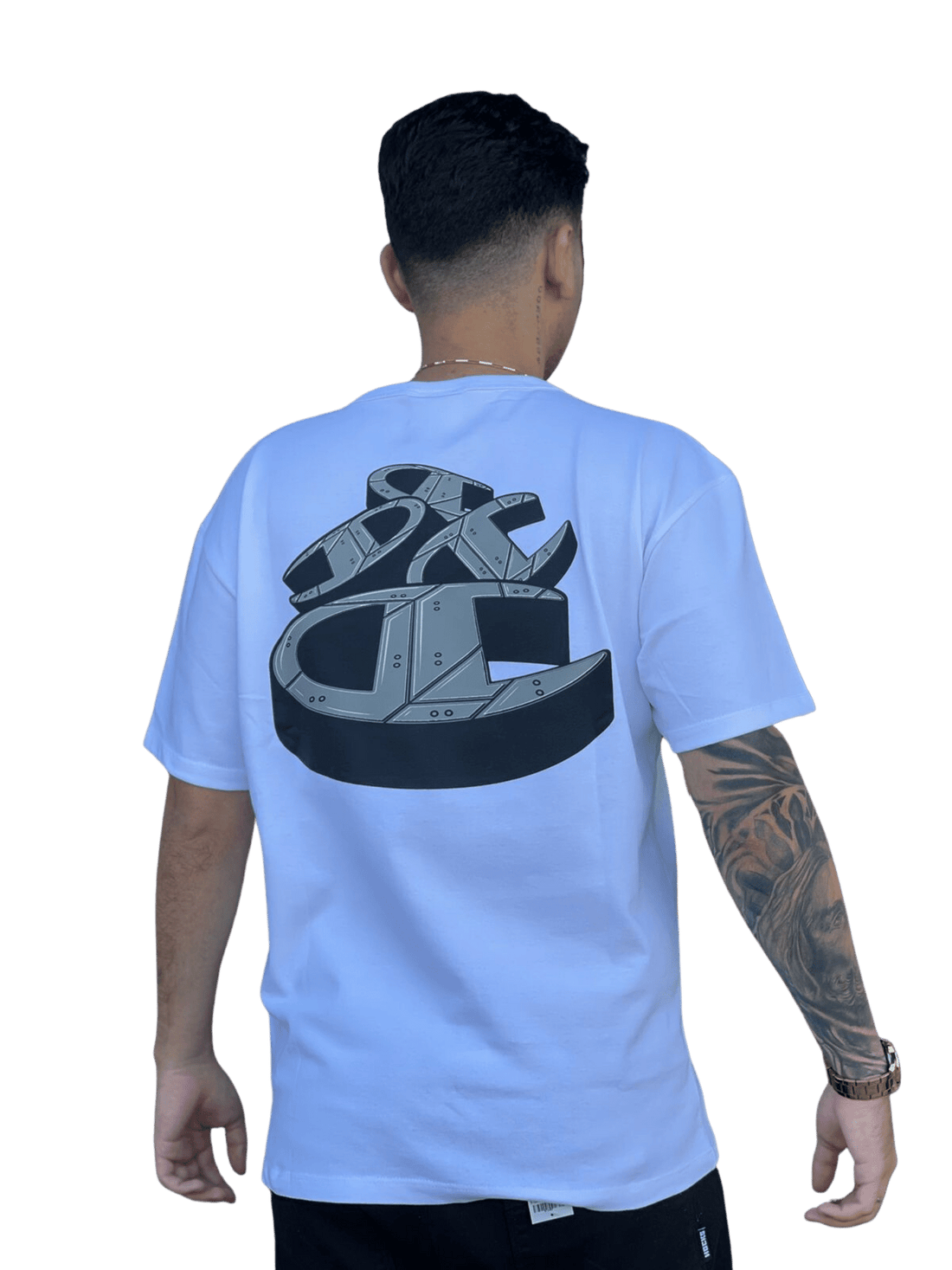 CAMISETA CHAMPION SLEEVE TEE SCRAP YARD INK OFF WHITE (7982513062104)