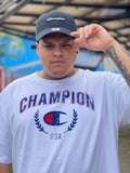 CAMISETA CHAMPION MC WITH LAUREL OFF WHITE (8108533121240)