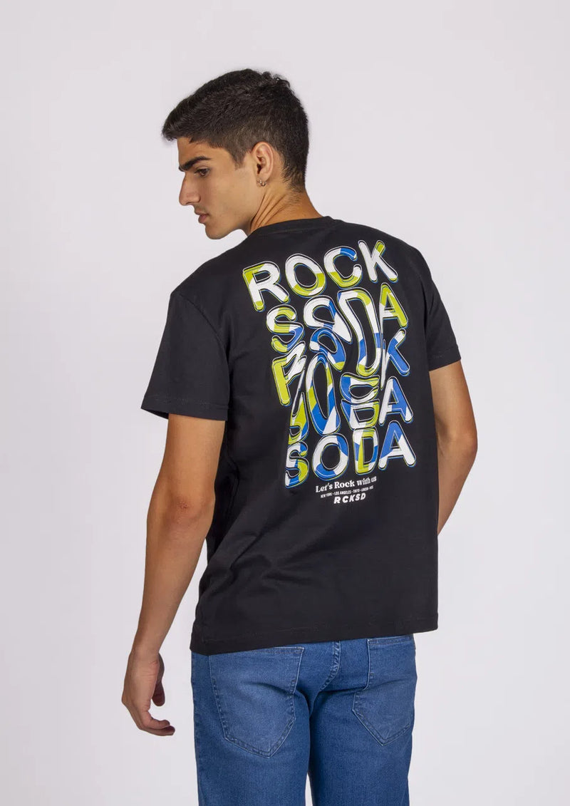 Camiseta Rock&Soda Manga Curta Preto