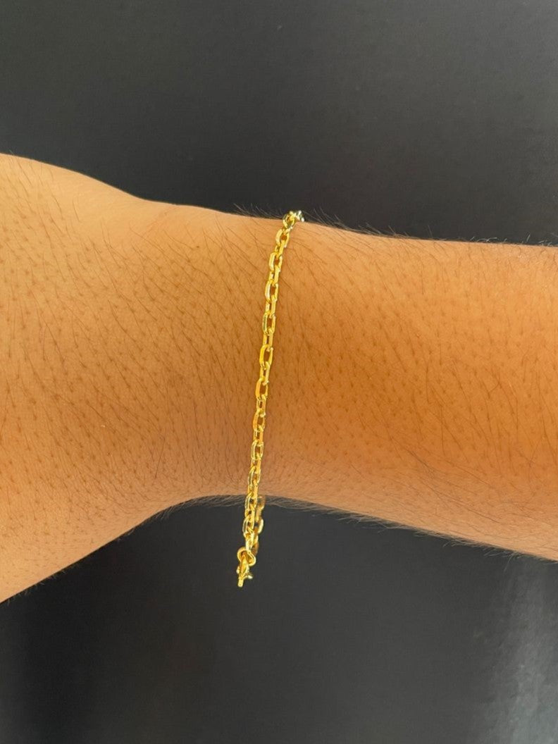 Pulseira Cadeado Fecho Boia (2,5mm) - 2,6g - 19cm - Banhada A Ouro 18k