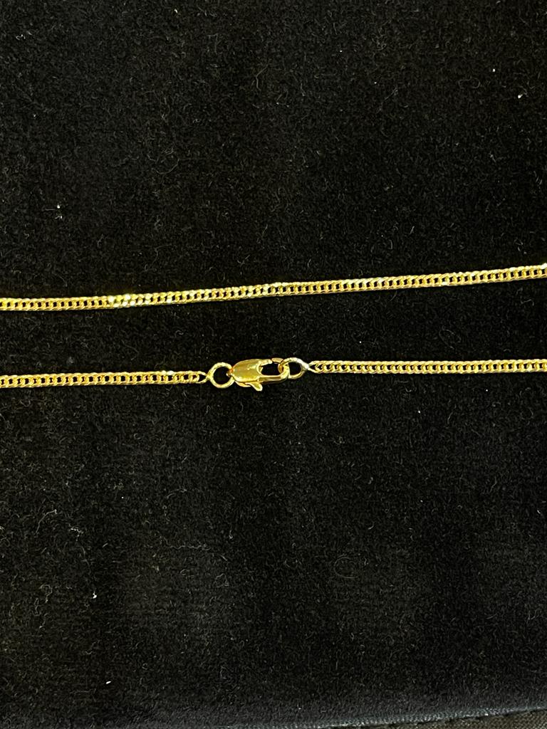 Corrente Grumet Fecho Mosquetão (2mm) - 4,1g- 70cm - Banhada A Ouro 18k