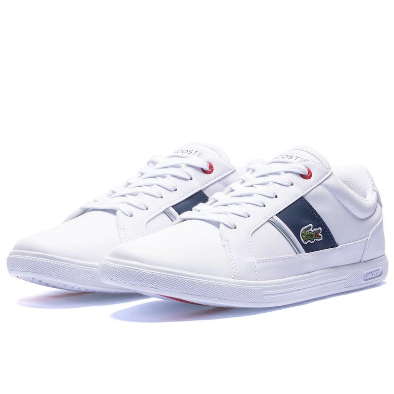 TÊNIS LACOSTE EUROPA SYNTHETIC WHITE NAVY RED
