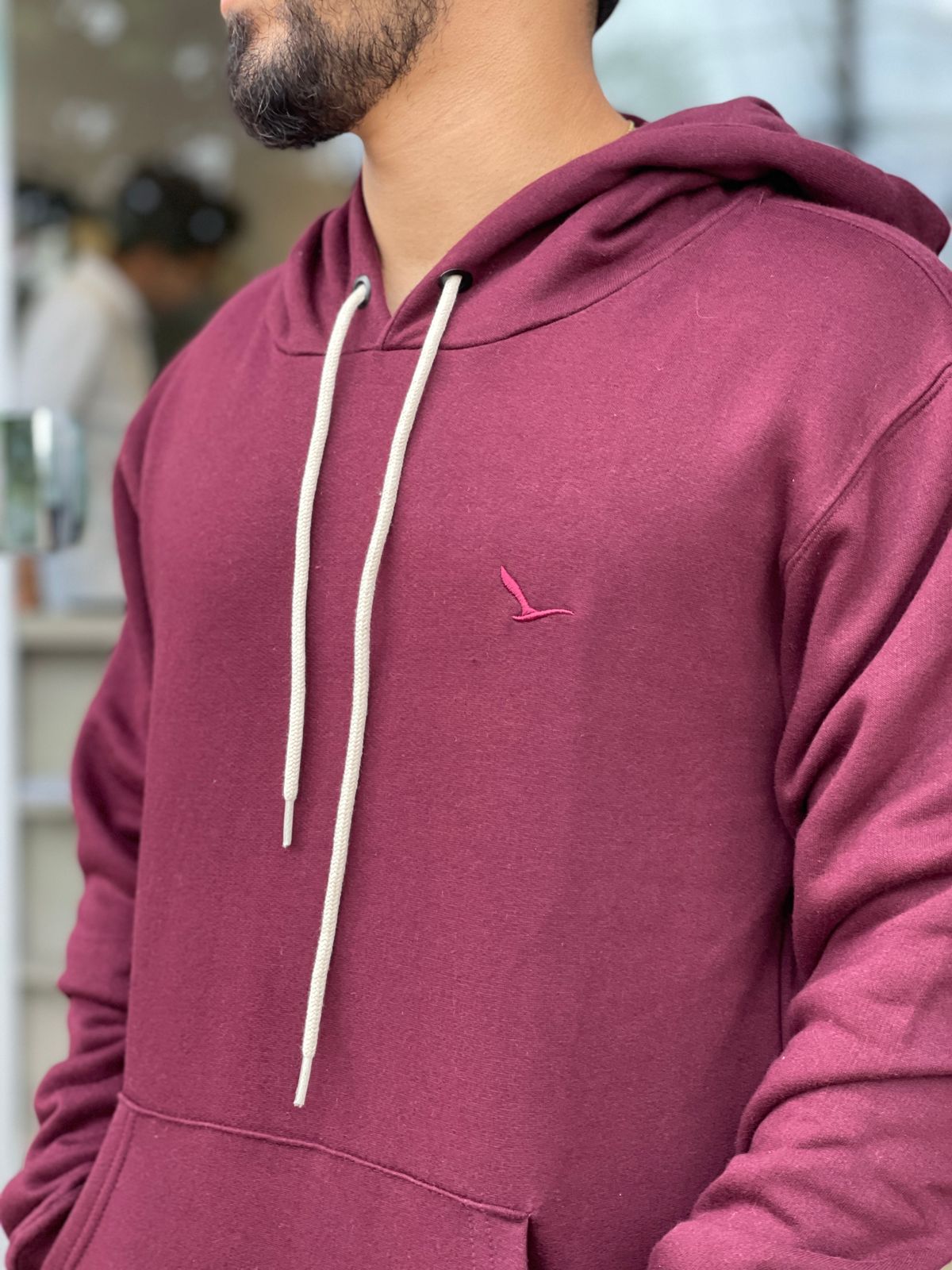 BLUSA DE MOLETOM YACHT COM BORDADO E CAPUZ / VINHO - Sevet Company