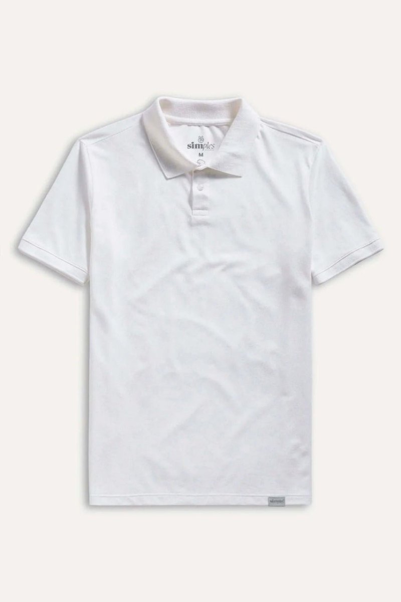 Camisa Polo Simples Basica Masculina Inverno 23 Off White