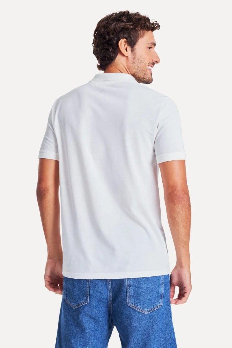 Camisa Polo Simples Basica Masculina Inverno 23 Off White