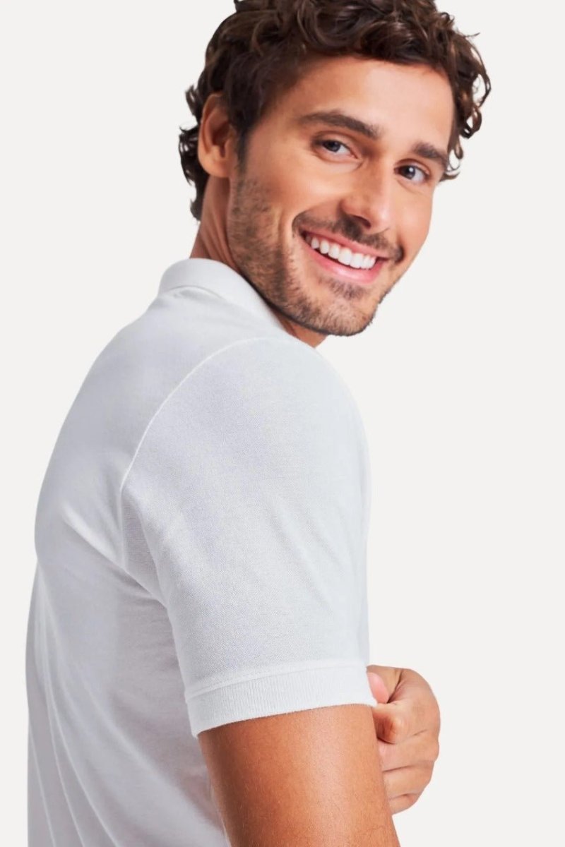 Camisa Polo Simples Basica Masculina Inverno 23 Off White