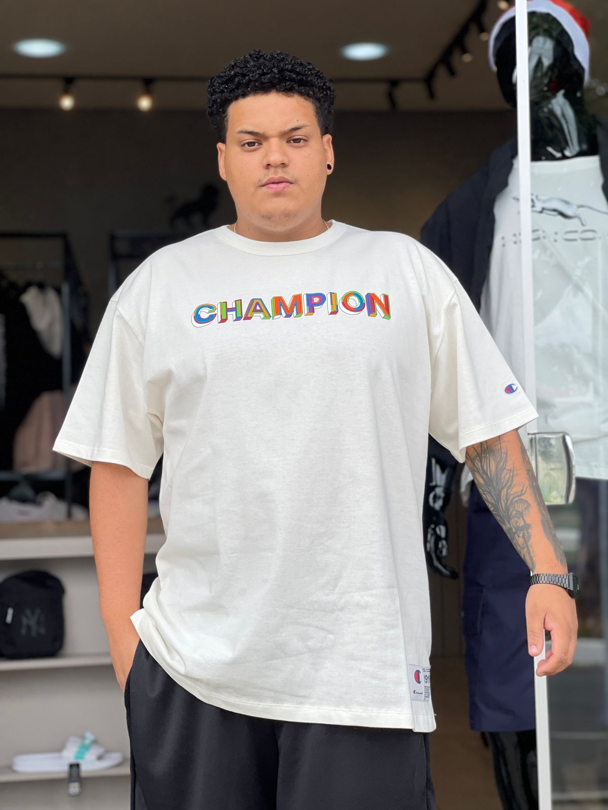 Camiseta Champion Colorblock Off White - Sevet Company