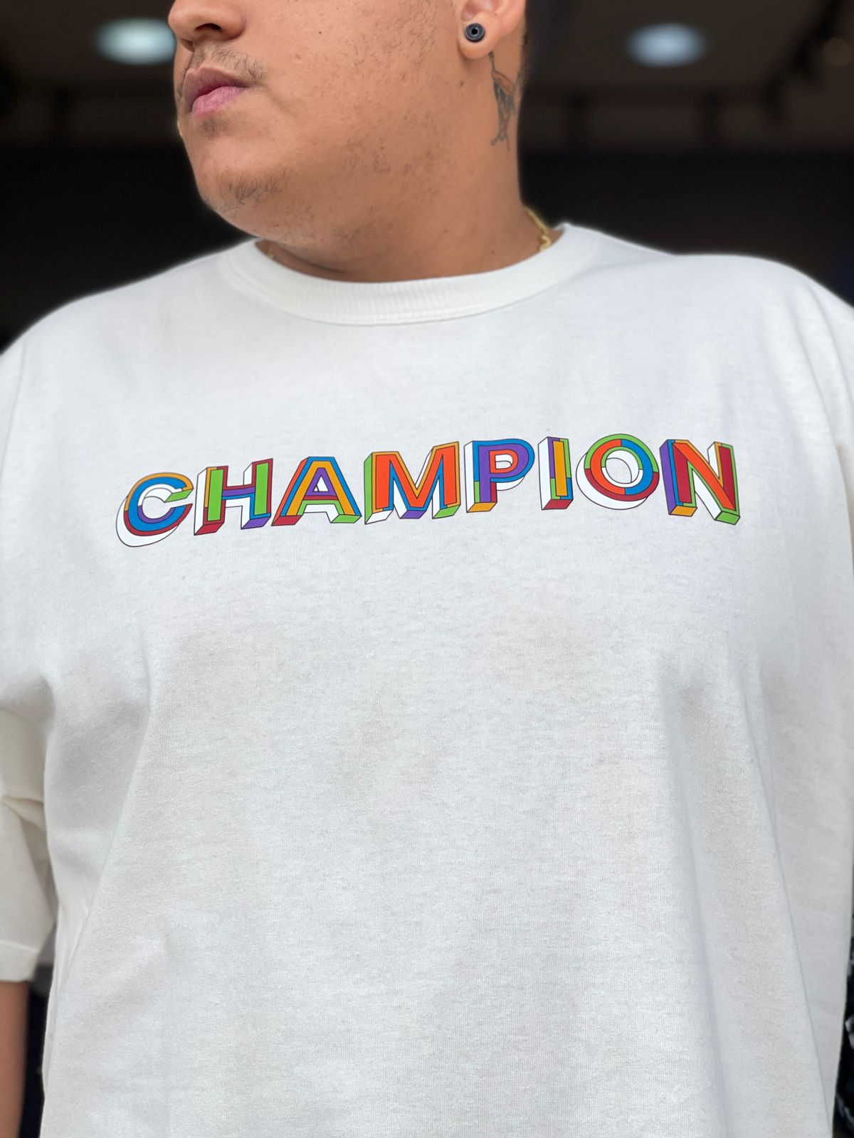Camiseta Champion Colorblock Off White - Sevet Company
